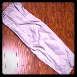 Long Metallic Grey Strapless Gown